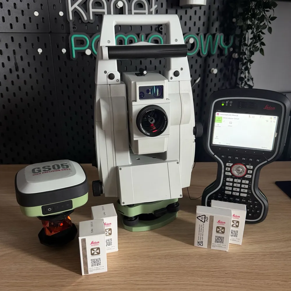Zestaw jednoosobowy Leica TS13 2″ R500 z kontrolerem Leica CS20 LTE i odbiornikiem GNSS Leica GS05